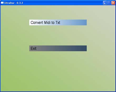 startscreen of midi converter